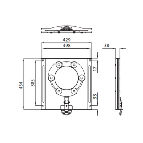 Piastra girevole CTA per VW T5, T6 dal 2003 al 2023. Verniciato nero  Universale: Dx – Sx